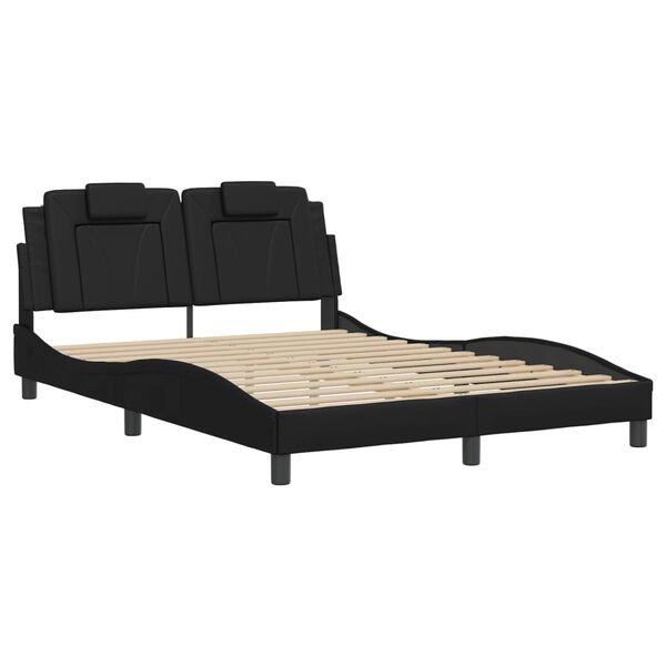 vidaXL Cadre de lit Viana avec LED sans matelas noir 140x200 cm