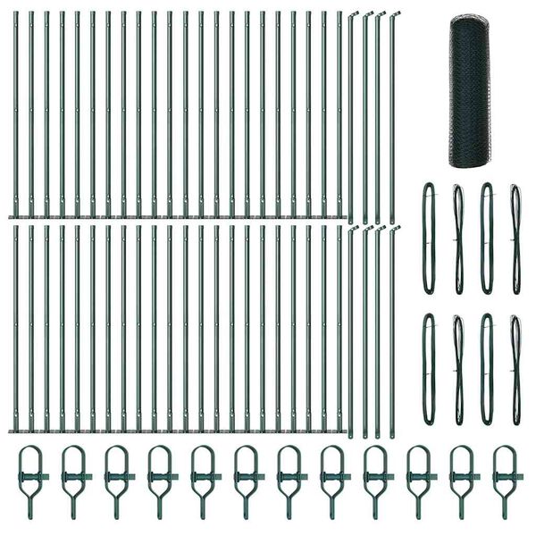 vidaXL Poteau de cl&ocirc;ture. Vert 100 x 0,6 m (treillis de 13 mm)