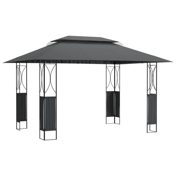 vidaXL Belv&eacute;d&egrave;re avec toit anthracite 400x300x270 cm acier