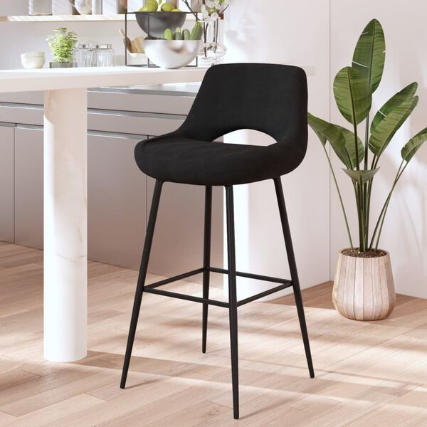 vidaXL Tabouret de bar Noir Velours