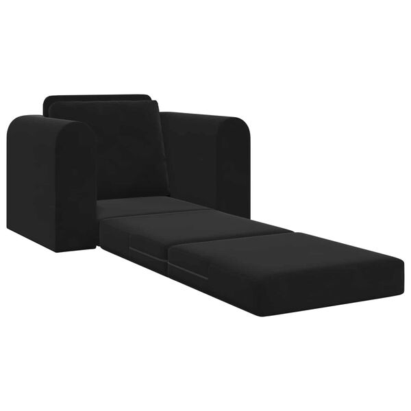 vidaXL Canap&eacute;-lit pliant Noir 98 x 71 x 83 cm Velours