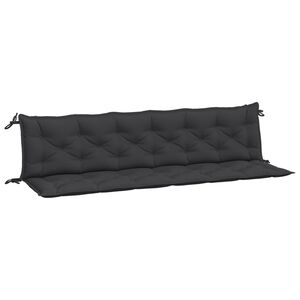 vidaXL Coussins de banc jardin lot de 2 noir 200x50x7 cm tissu Oxford