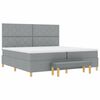 vidaXL Lit &agrave; ressorts avec matelas Gris clair 200 x 200 cm tissu