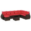 vidaXL Ensemble de canap&eacute; de jardin 9 pcs avec coussins marron r&eacute;sine tress&eacute;e