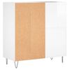 vidaXL Armoire à disques blanc brillant 84,5x38x89cm bois d'ingénierie