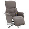 vidaXL Fauteuil inclinable de massage avec repose-pieds taupe tissu