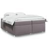 vidaXL Sommier &agrave; lattes de lit avec matelas Gris 200x200 cm Similicuir