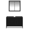 vidaXL Ensemble de mobilier de salle de bain 2 pcs Ch&ecirc;ne noir