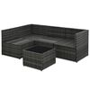 vidaXL Salon de jardin 5 pcs avec coussins R&eacute;sine tress&eacute;e Gris