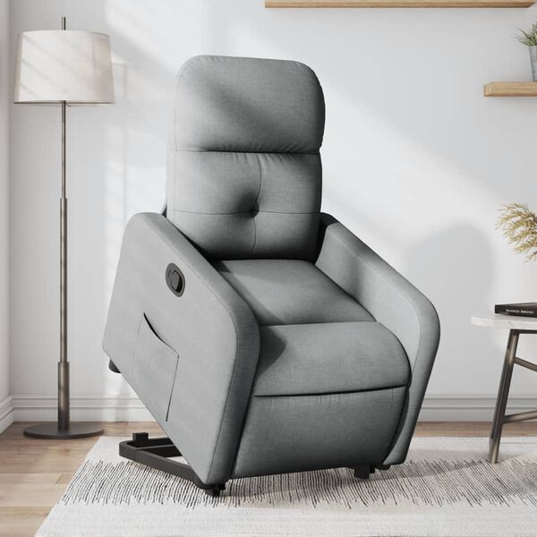 vidaXL Fauteuil inclinable Gris clair Tissu