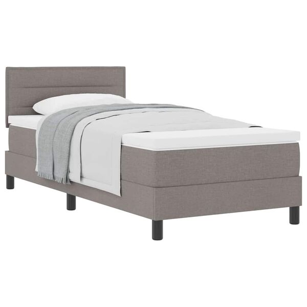 vidaXL Lit à ressorts avec matelas Taupe 80 x 200 cm tissu