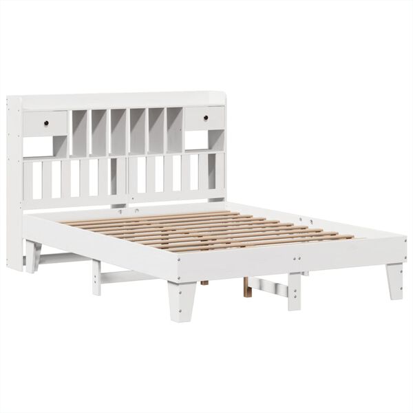 vidaXL Cadre de lit sans matelas blanc 160x200 cm bois de pin massif