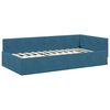 vidaXL Cadre de lit d'angle avec matelas Autre 2 pcs Bleu Velours
