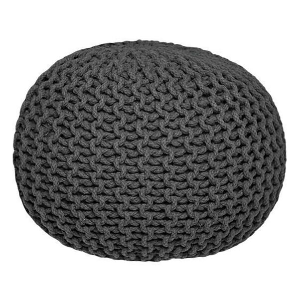 LABEL51 Pouf tricot&eacute; Coton M Anthracite