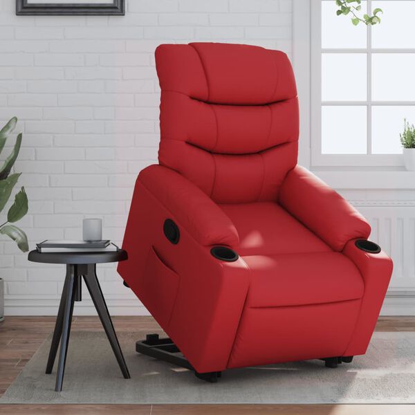 vidaXL Fauteuil inclinable &eacute;lectrique rouge similicuir