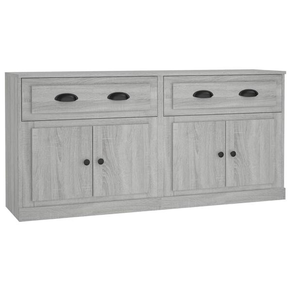 vidaXL Buffets 2 pcs sonoma gris bois d'ing&eacute;nierie