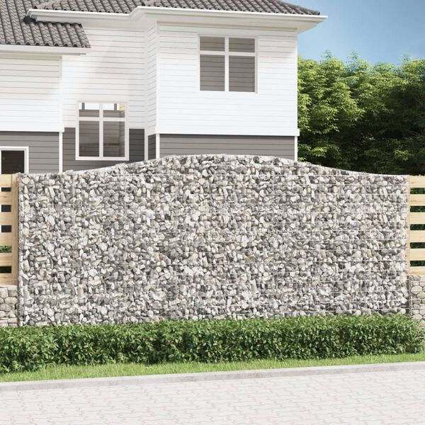 vidaXL Paniers &agrave; gabions arqu&eacute;s 7 pcs 400x50x180/200 cm Fer galvanis&eacute;