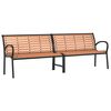 vidaXL Banc de jardin marron 231 cm bois et acier enduit de poudre