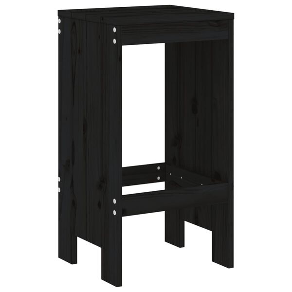 vidaXL Tabourets de bar lot de 2 noir 40x36x75 cm bois massif de pin