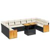 vidaXL Salon de jardin 11 pcs avec coussins noir r&eacute;sine tress&eacute;e