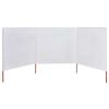 vidaXL Paravent 3 panneaux Tissu 400 x 80 cm Blanc sable