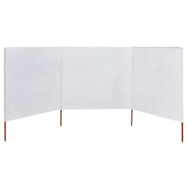 vidaXL Paravent 3 panneaux Tissu 400 x 80 cm Blanc sable