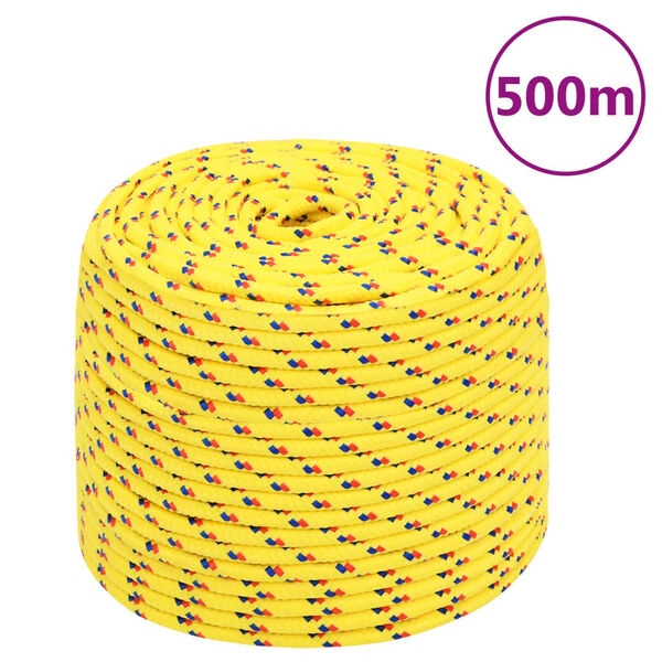 vidaXL Corde de bateau Jaune 10 mm 500 m Polypropyl&egrave;ne