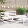 vidaXL Salon de jardin 3 pcs Blanc Bois de pin massif