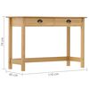 vidaXL Table console Hill Range avec 2 tiroirs 110x45x74 cm Pin solide