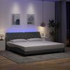 vidaXL Cadre de lit avec LED sans matelas gris clair 200x200 cm tissu