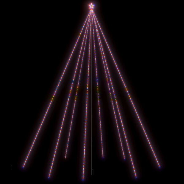 vidaXL Sapin de No&euml;l &agrave; LED Int/Ext&eacute;rieur 1300 LED color&eacute;es 8 m