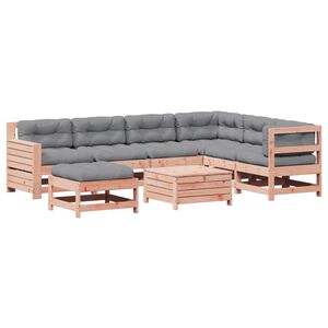 vidaXL Salon de jardin 8 pcs avec coussins bois massif douglas