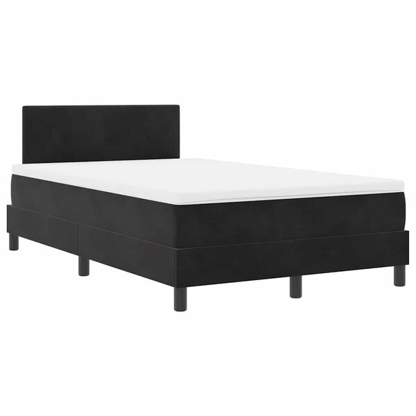vidaXL Lit &agrave; ressorts avec matelas Noir 120 x 200 cm Velours