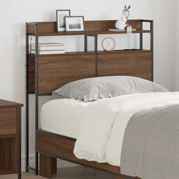 vidaXL T&ecirc;te de lit de rangement Ch&ecirc;ne marron 75 cm Bois d'ing&eacute;nierie
