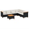 vidaXL Salon de jardin 7 pcs avec coussins noir r&eacute;sine tress&eacute;e