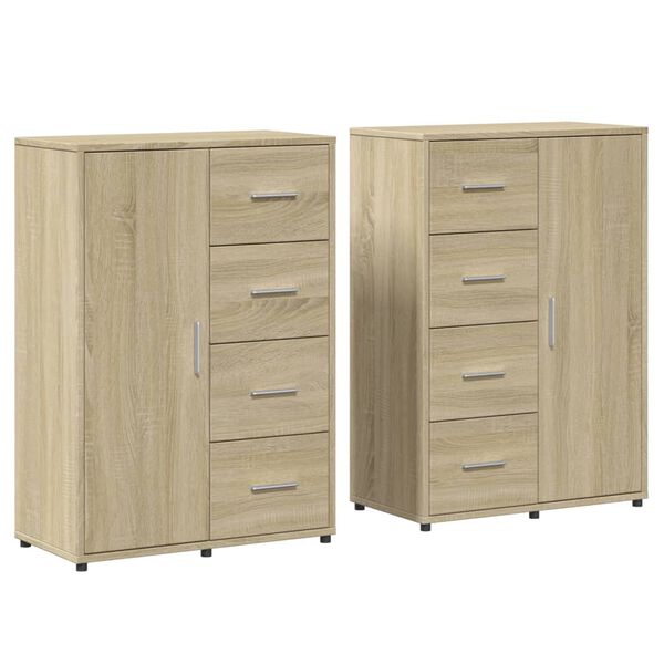vidaXL Buffets 2 pcs chêne sonoma 60x31x84 cm bois d'ingénierie