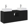 vidaXL Ensemble d'armoire de salle de bain 3 pc Noir