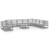 vidaXL Salon de jardin 11 pcs gris bois de pin massif