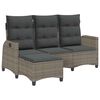 vidaXL Canap&eacute; de jardin inclinable coussins forme de L gris polyrotin