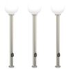 vidaXL Bornes lumineuses avec sortie lot de 3 120 cm acier inoxydable IP44