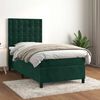 vidaXL Sommier &agrave; lattes de lit et matelas Vert fonc&eacute; 80x200 cm Velours
