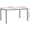 vidaXL Table de jardin 150x90x75 cm Verre trempé/résine tressée Beige