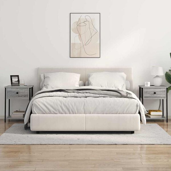 vidaXL Cabinet de chevet Gris Sonoma 42 x 41 x 56 cm Bois d'ing&eacute;nierie