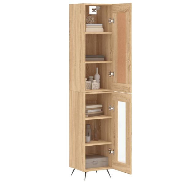 vidaXL Buffet haut Ch&ecirc;ne sonoma 34,5x34x180 cm Bois d'ing&eacute;nierie