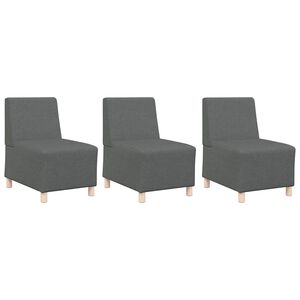 vidaXL Unit&eacute; de Sofa Modulaire Sans Accoudoirs 3 pcs Gris fonc&eacute;