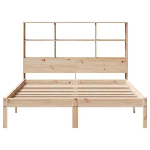 vidaXL Lit biblioth&egrave;que sans matelas 135x190 cm bois de pin massif