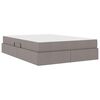 vidaXL Lit avec rangement et matelas Taupe 140 x 200 cm Polyester