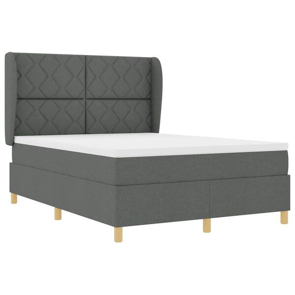 vidaXL Lit &agrave; ressorts avec matelas gris fonc&eacute; 90x190 cm Gris fonc&eacute;