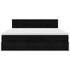 VidaXL Cadre de lit ottoman avec matelas noir 160x200 cm tissu