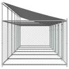 vidaXL Cage pour chien avec toit/portes gris 12x2x2 m acier galvanis&eacute;